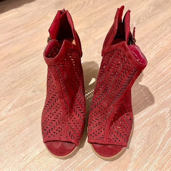 Fall color ankle booties, open toe - Picture 2 of 5